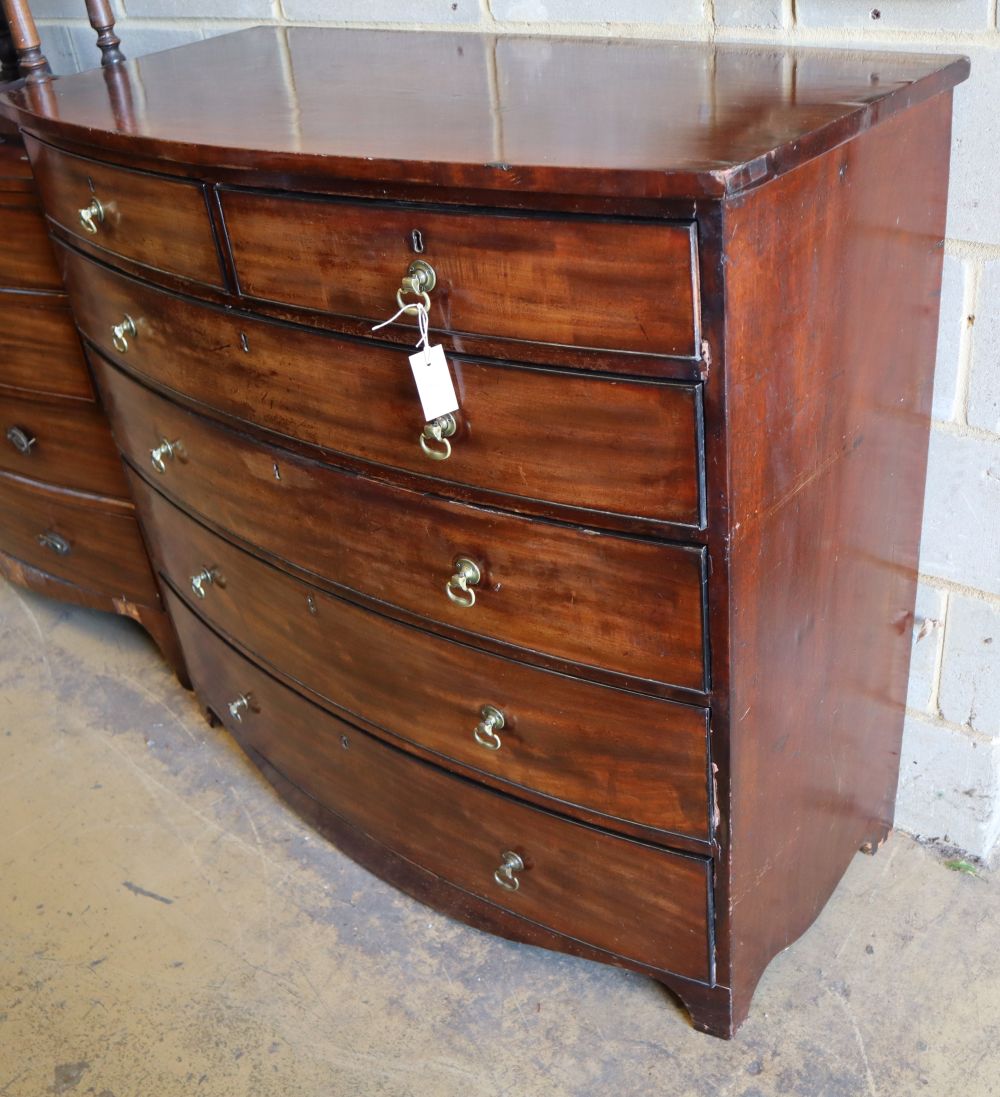 A Regency mahogany bowfront chest of drawers, W.120cm, D.57cm, H.103cm